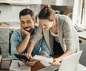 man and woman working